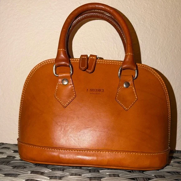 Genuine Italian Leather Mini Dome Satchel Handbag - I Medici Firenze - Picture 12 of 13